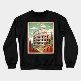 Rome Italy Vintage Tourism Travel Poster Crewneck Sweatshirt